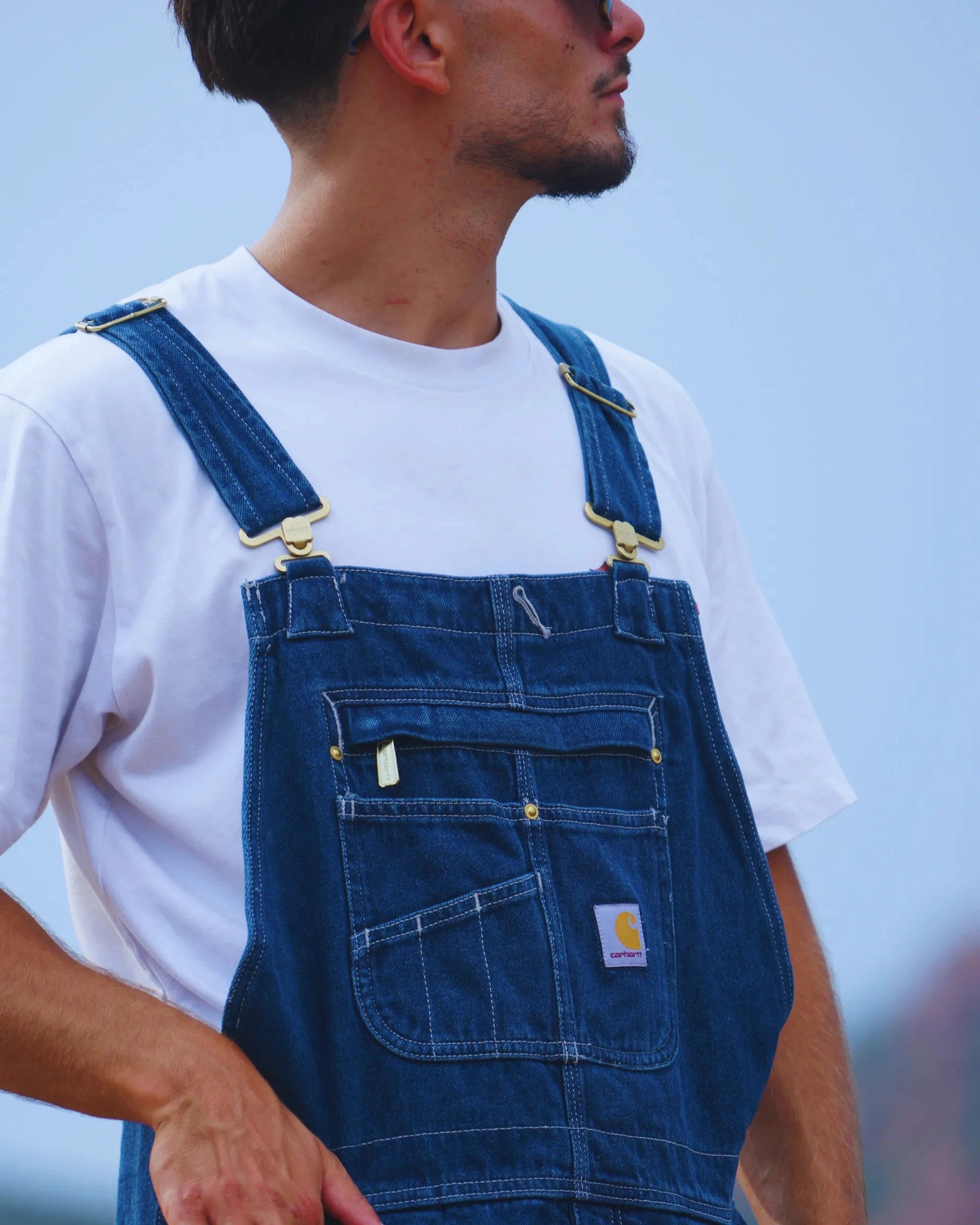 Salopette Carhartt Homme Denim Brut Ample Esprit Salopette