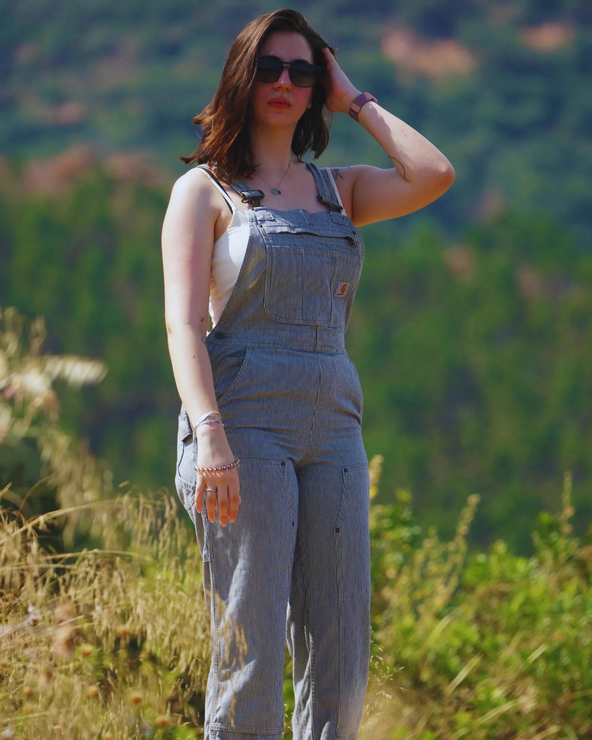 Salopette Carhartt Femme Toile Canvas Rayure Ample Esprit Salopette